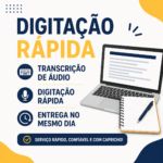 Eu vou fazer Digitação rápida, transcrição de áudio