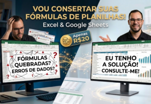 Eu vou consertar as suas fórmulas de planilhas