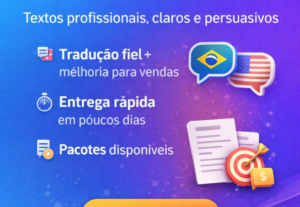 Eu vou fazer tradução e copywrite