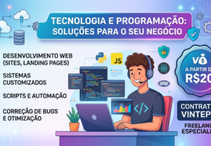 Eu vou fazer serviços gerais na área da tecnologia.