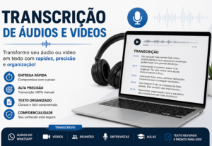 Eu vou transcrever seus áudios com entrega rápida