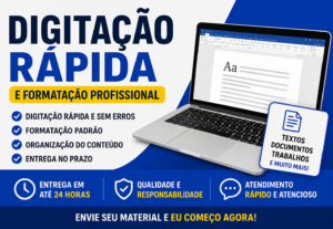 Eu vou Fazer digitação e formatação de textos no Word rápido
