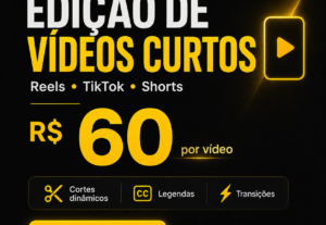 Eu vou editar seu vídeos curtos para Reels, TikTok e Shorts