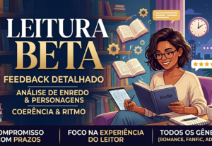 Eu vou ser sua Leitora Beta e fazer uma análise detalhada.