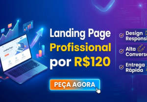 Eu vou Criar sua Landing Page Profissional por 120 reais.