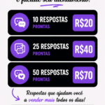 Eu vou Criar respostas prontas para atender seus clientes.