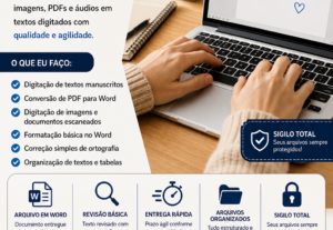 Eu vou digitalizar e organizar seus arquivos.