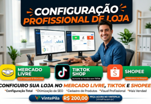 Eu vou Configurar sua loja no Mercado Livre, Shopee ou TikTo...