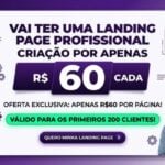 Eu vou criar sua landing page profissional com padrão sênior