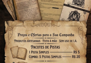 Eu vou fazer documentos para o seu rpg e também videos