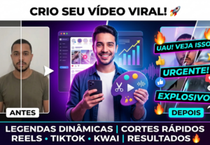 Eu vou criar seu Vídeo Viral com legendas e cortes viral