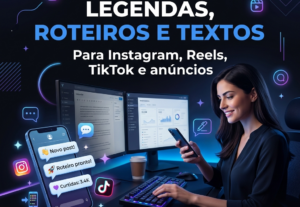 Eu vou criar legendas, roteiros e textos para redes sociais