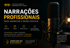 Eu vou gravar narrações profissionais p/ anúncio e rede soci...
