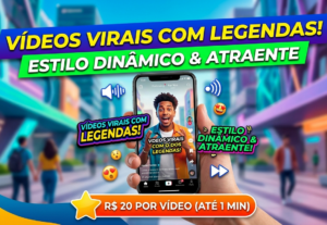 Eu vou legendar seu vídeo de Reels/TikTok com estilo dinâmic...