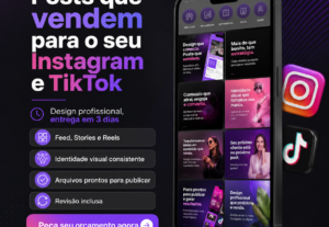 Eu vou criar posts profissionais para Instagram e TikTok
