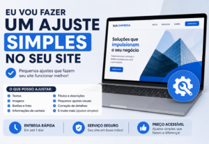 Eu vou fazer ajustes simples em seu site.