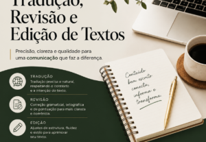 Eu vou prestar serviços de tradução e revisão textual.