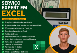 Eu vou fazer tarefas, projetos e trabalhos do Microsoft Exce...