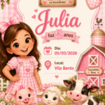 Eu vou fazer Convites personalizados infantis com caricatura...