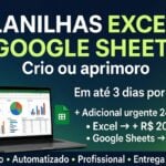 Eu vou criar ou aprimorar planilhas no excel ou google sheet...