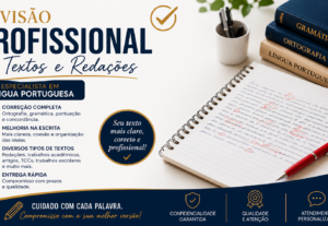 Eu vou Revisar de forma profissional seus textos e Redações