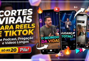 Eu vou criar cortes virais e profissionais do seu vídeo.