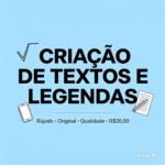 Eu vou escrever textos, legendas, artigos, redações