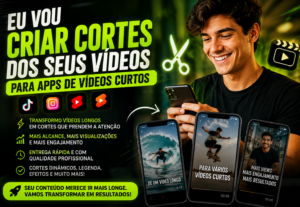 Eu vou criar cortes dos seus video para apps de videos curto...