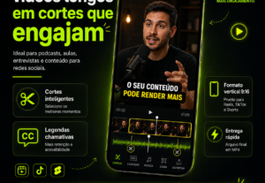 Eu vou fazer cortes legendados para Reels, TikTok e Shorts
