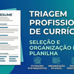 Eu vou triar os currículos para a sua vaga