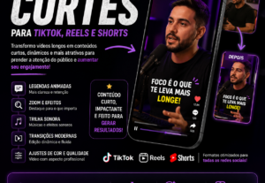 Eu vou Fazer cortes de vídeos curtos e dinâmicos
