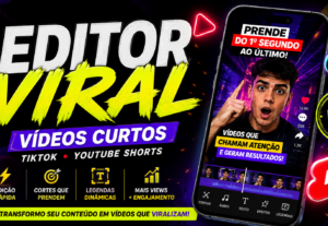 Eu vou criar cortes virais e legendar seus vídeos para bomba...