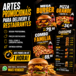 Eu vou fazer Design de artes para delivery, combos e promoçõ...