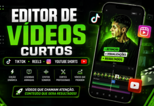 Eu vou criar shorts profissionais para TikTok, Reels.