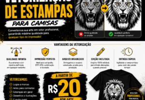 Eu vou vetorizar sua estampa para camisas