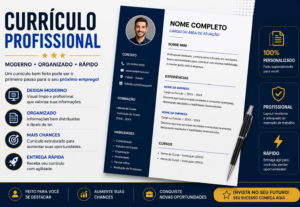 Eu vou criar um currículo profissional moderno e organizado