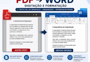 Eu vou fazer digitação de PDF para word