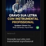 Eu vou gravar sua letra com um instrumental profissional
