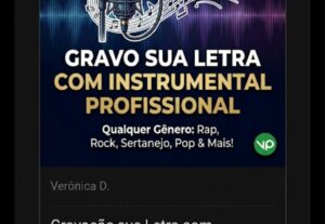 Eu vou gravar sua letra com um instrumental profissional