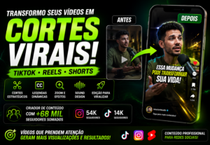 Eu vou editar cortes virais para TikTok, Reels e Shorts