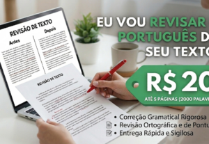 Eu vou revisar o português, gramática e pontuação do seu tex...