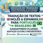 Eu vou traduzir textos em inglês/espanhol para português.