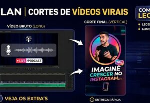 Eu vou criar cortes virais para seu TikTok, Reels e Shorts