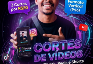 Eu vou fazer cortes de vídeos e Lives para suas redes