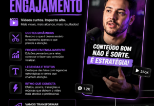 Eu vou fazer corte do seu vídeo para engajar.