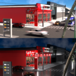 Eu vou fazer o seu projeto de fachada comercial em 3D