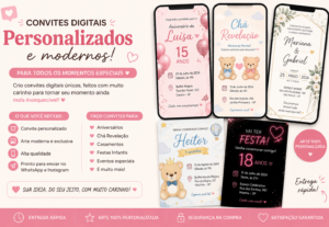 Eu vou criar convites digitais personalizados e modernos