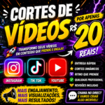 Eu vou Criar cortes dos seus vídeos que geram engajamento.