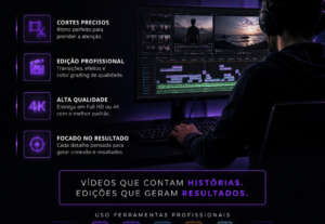 Eu vou Fazer a melhor edição e cortes pro seu vídeo.