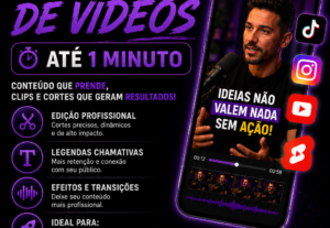 Eu vou criar clips e cortes de vídeos profissionais.